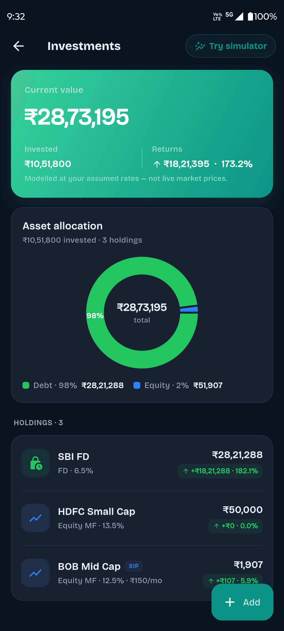 FinBuddy — Investment portfolio
